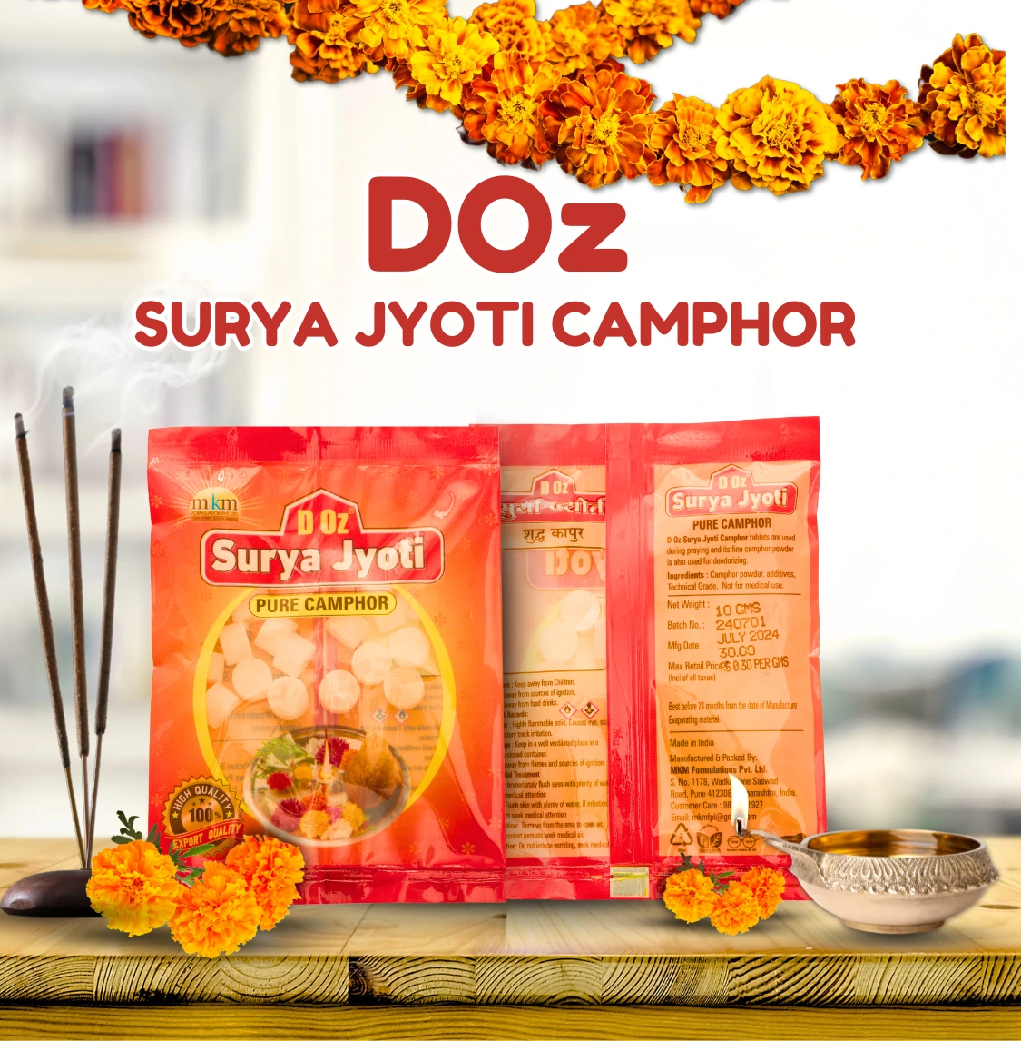 D Oz Surya Jyoti Camphor
